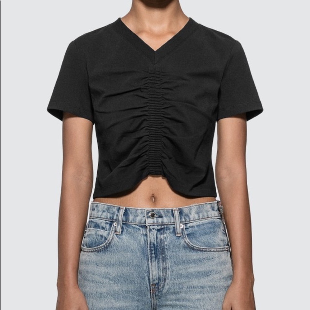 Alexander Wang.T Wash & Go Ruched Crop T-Shirt